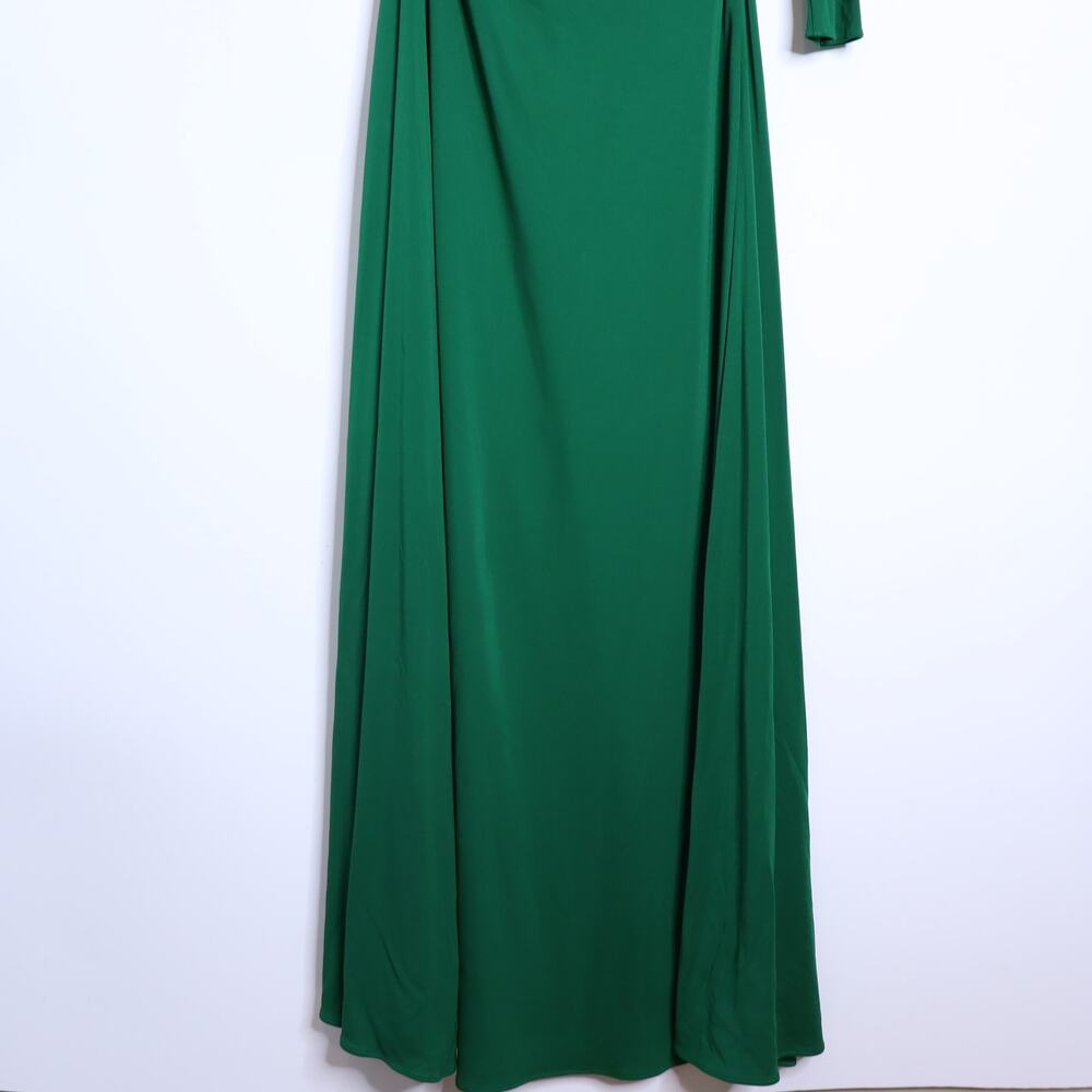 HALSTON Bay Matte Jersey Gown Jade One Shoulder Cut Out Side Women's 10 - Picture 13 of 16